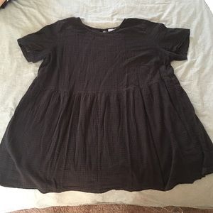 ASOS Black Textured Smock Dress